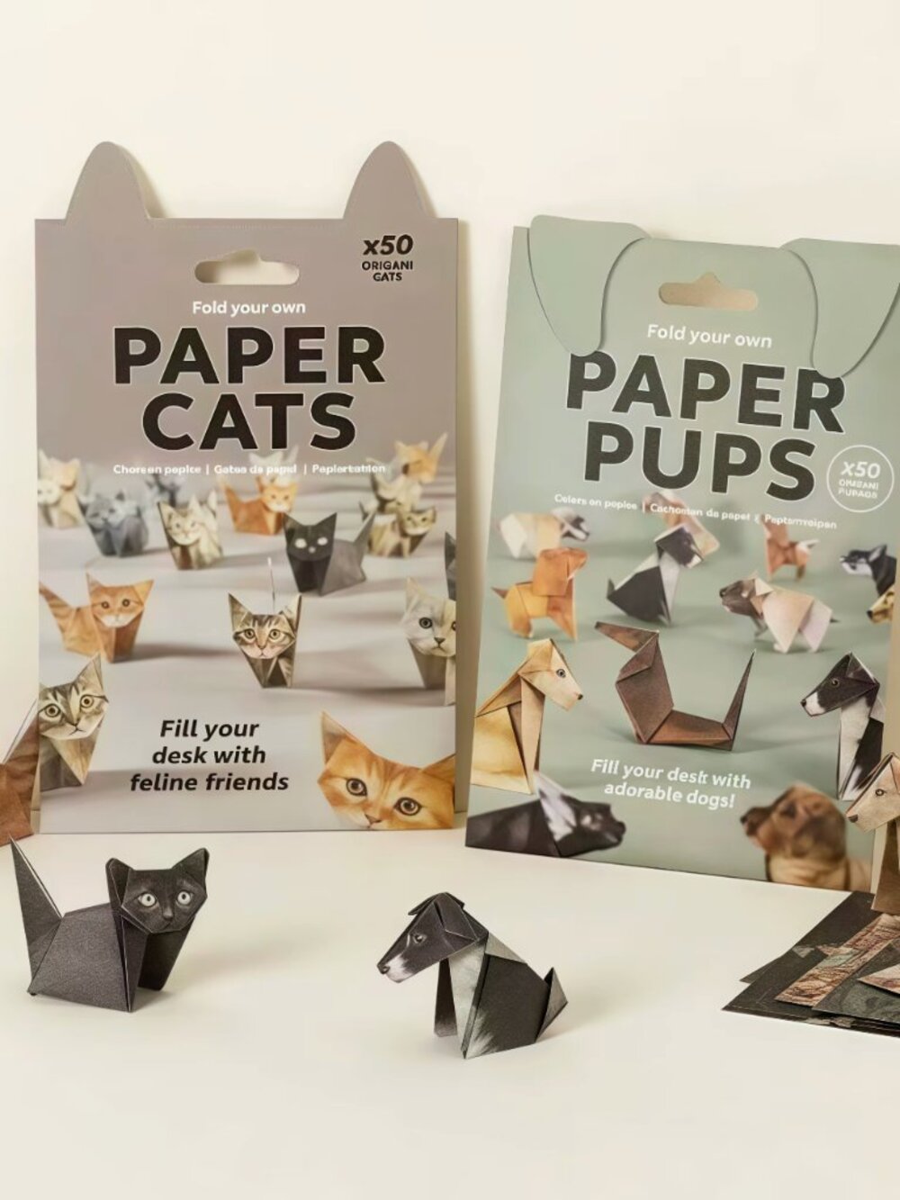 Cats & Dogs- DIY Paper Cats & Paper Pups Origami Kits 50 Designs